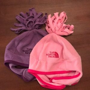 Fleece north face baby hat winter pink purple girl